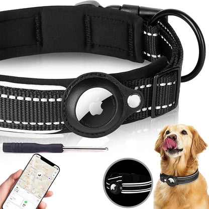 New Reflective Apple Airtag Pet Collar, Protective Waterproof Tracker