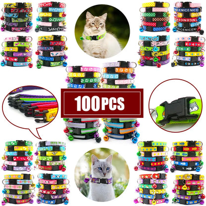 100Pcs Collar Necklace for Dogs/ Cat, Training Choker, Personalized Cartoon, Printed Dog Id Tag