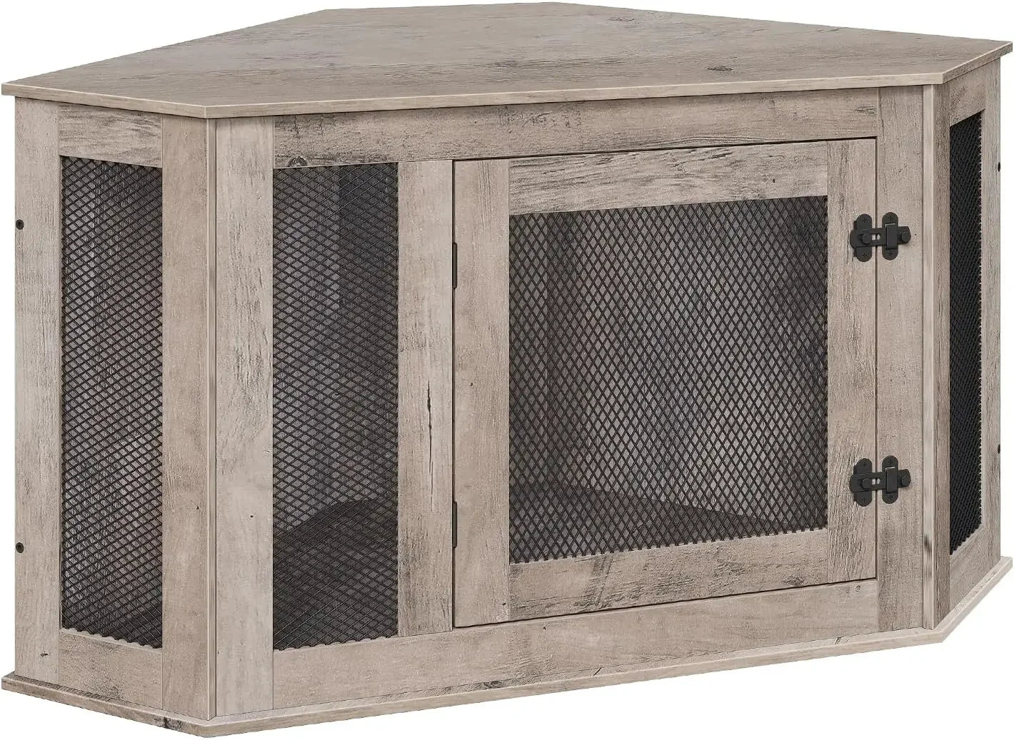 Wooden Corner Dog Kennel End Table