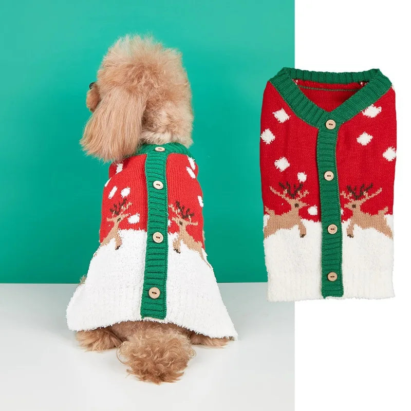 Christmas Pet Sweater for Dogs Cats, Gingerbread Man, Snowflake, Antler Hoodie