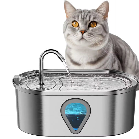 Automatic 3.5L Capacity Water Dispenser stainless steel cat water fountain with LED Lighting