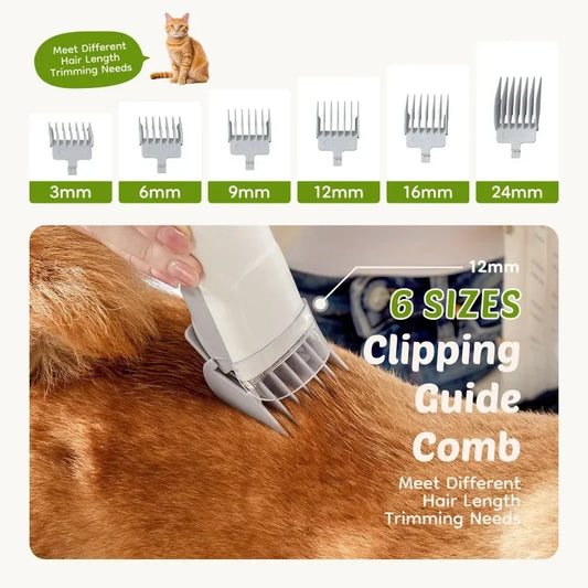 Pet Hair Vacuum for Dog Grooming, 5-In-1 Electric Clippers