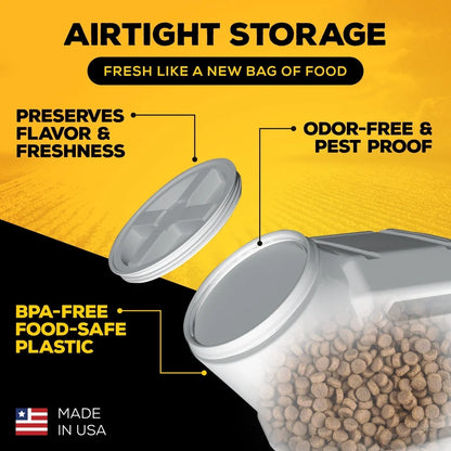 Airtight Food Storage Container, 50lb Capacity, Lockable, Waterproof, Sealed Pests Protection