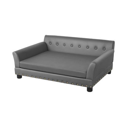 XL Elevated Dog Bed Sofa Microfiber Leather Cover with Removable Cushion