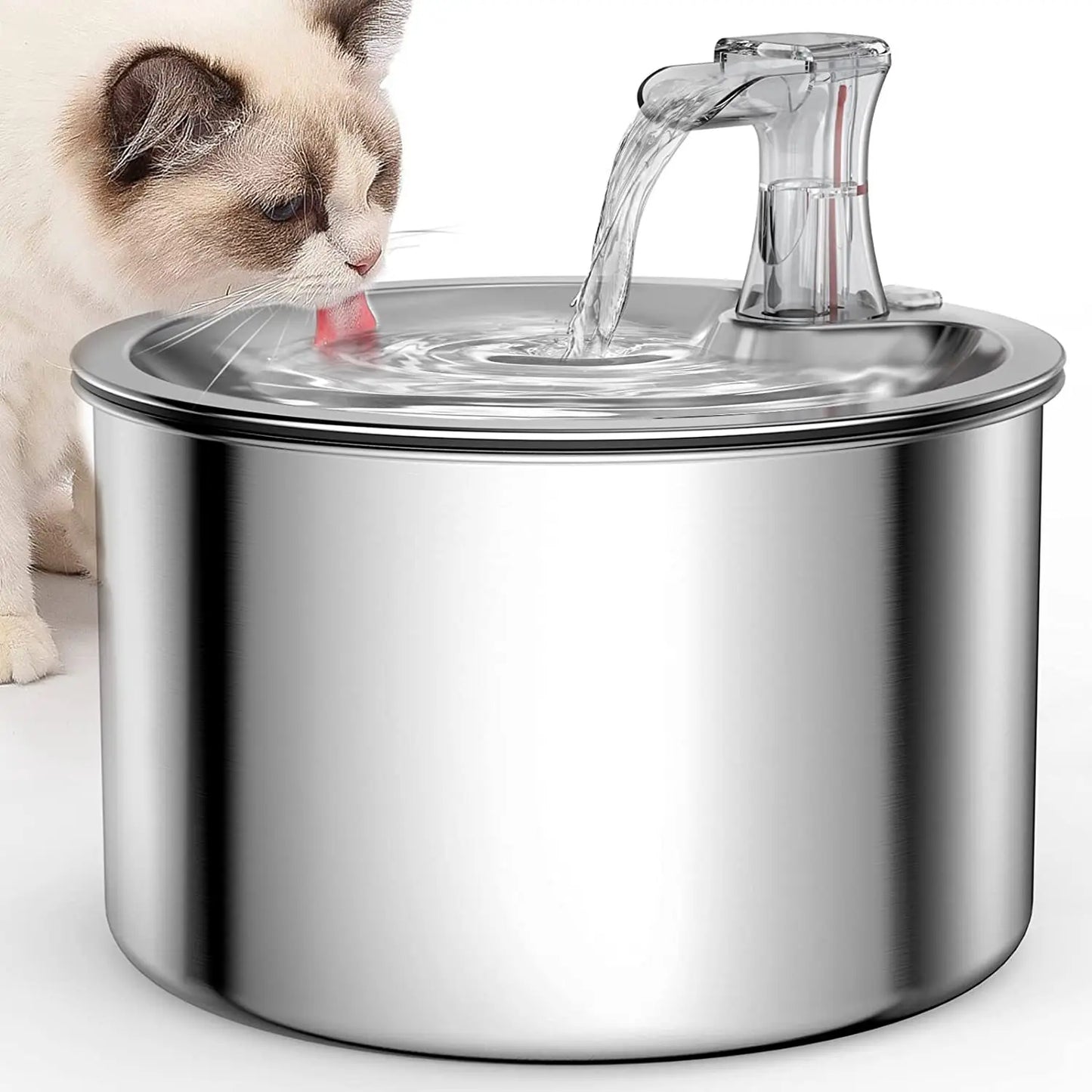 2L Automatic Stainless Steel Pet Water Dispenser Water Fountain