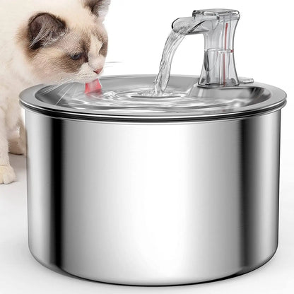2L Automatic Stainless Steel Pet Water Dispenser Water Fountain
