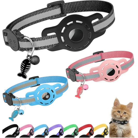 Adjustable Reflective Anti Choke Apple Airtag Collar