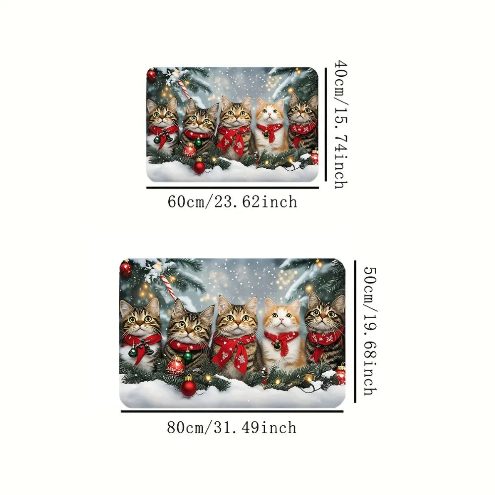 Festive Design Christmas Cat Doormat