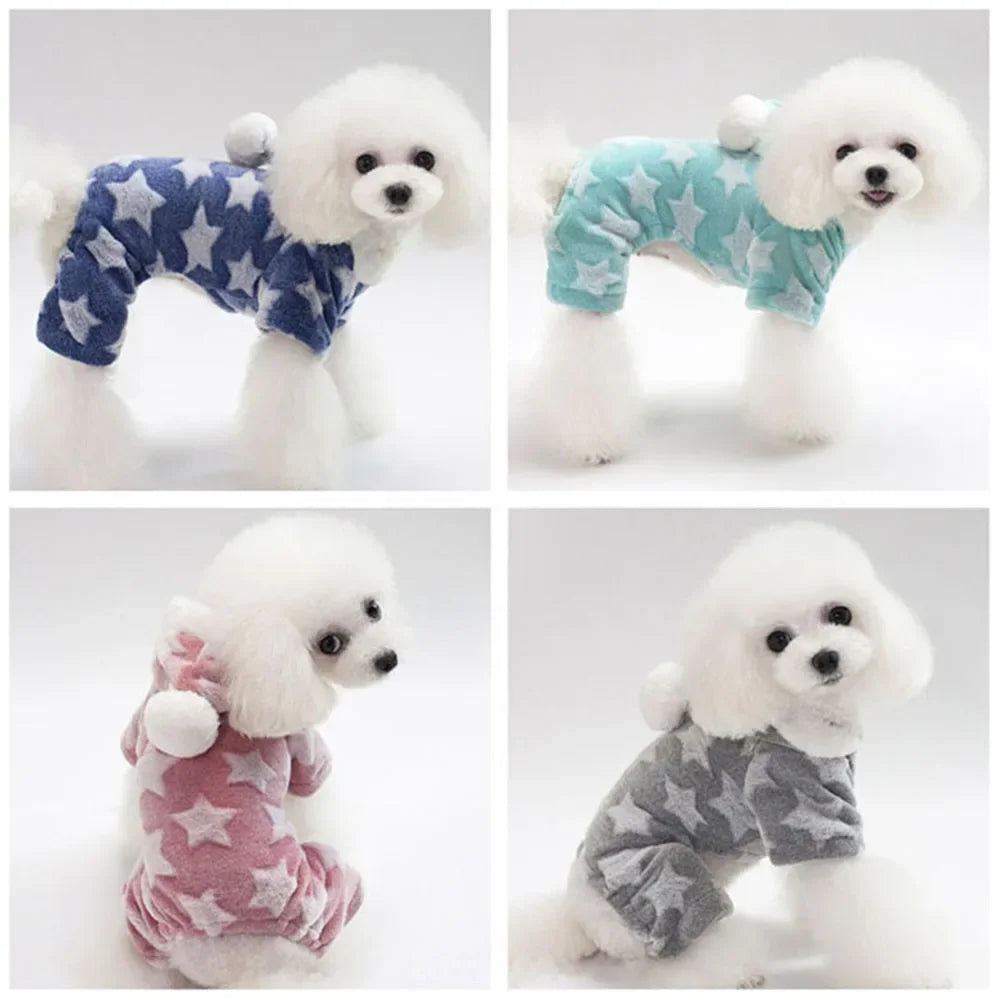 Dog Sweater Onesies, Pajamas Fleece Jumpsuit for Cats Fall Winer Dog Pjs Cute Puppy Clothes 4 Legs Pet Sweater Outfits