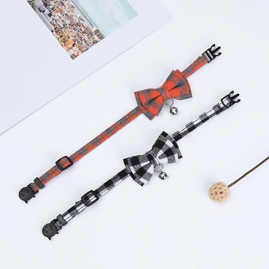 Adjustable Kitten Collar, Bowknot Necklace, Dog Collar