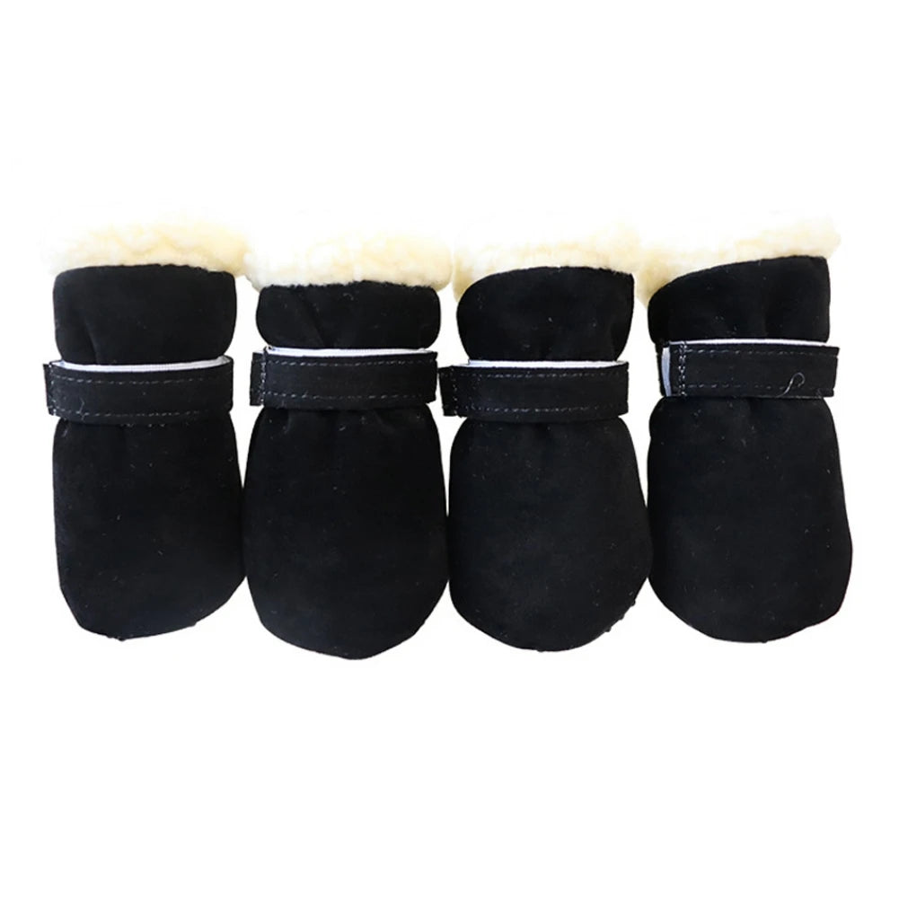 4Pcs Dog Snow Boots Autumn & Winter Small/Medium Dog/Cats S-XL Non-Slip Soles
