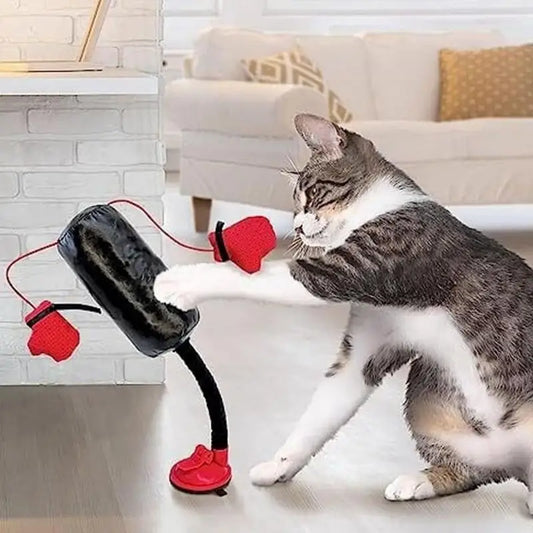 Portable Cat Punching Bag, Interactive Indoor Toy With Gloves