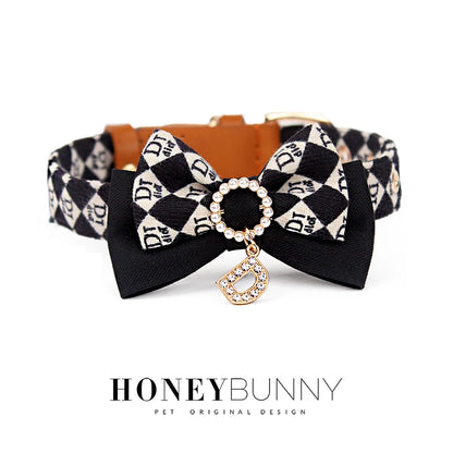 Fashion Bowknot Dog Collar Leash Set Pet Accessories, Adjustable