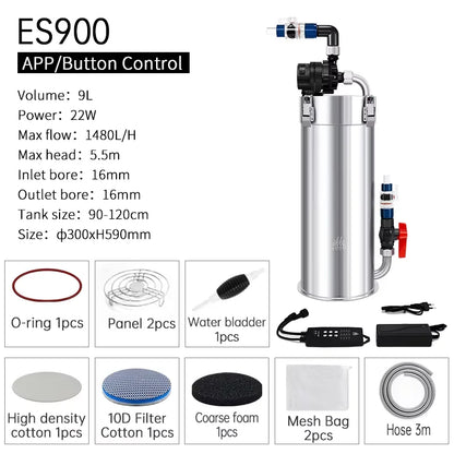 Aqua Intelligent Control, Stainless Steel Filter Bucket With Water Pump