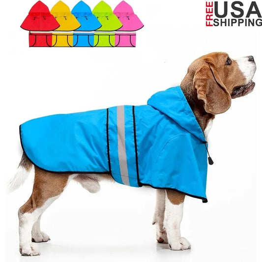 Lightweight Hooded Reflective Raincoat Adjustable