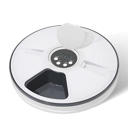 Automatic Pet Feeder, Round Timing Feeder, 6 Meals 6 Grids