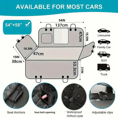 Hammock Car Seat Cover for Pets 100% Waterproof Durable