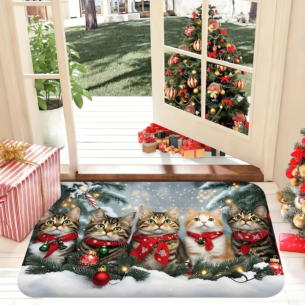 Festive Design Christmas Cat Doormat