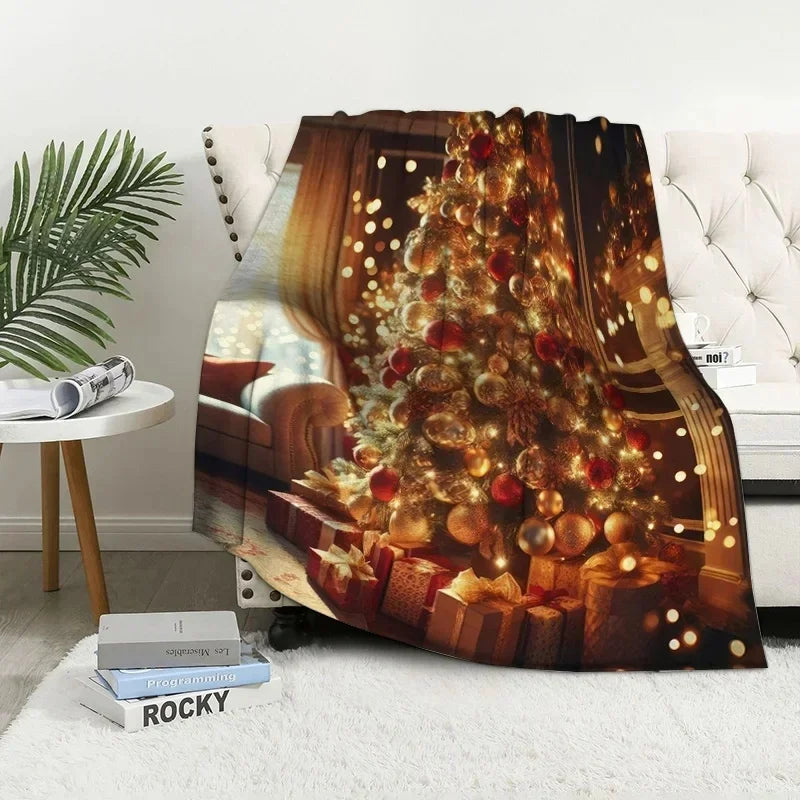 Christmas decoration blanket Throw Sofa blanket Bedspread bed fluffy soft blankets  Plaid Modern simple Merry Christmas winter