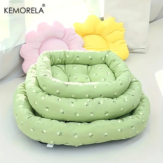 Floral Pet Sofa Bed High Elasticity Thickened Comfort for Small Medium Large Dogs Cats 3 Sizes Durable Indoor Outdoor