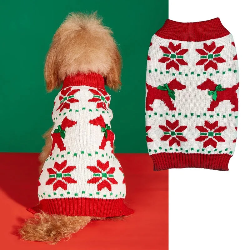Christmas Pet Sweater for Dogs Cats, Gingerbread Man, Snowflake, Antler Hoodie