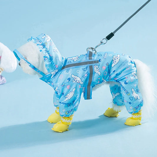 Waterproof Hooded Rain Jacket for Dogs of all Sizes - Keep Your Pup Dry and Stylish