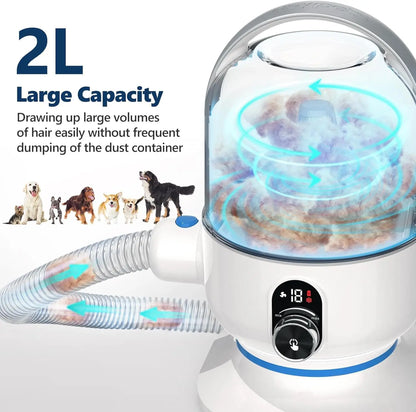 5-in-1 Pet Grooming Vacuum Kit with 2.0L Dust Cup for Shedding Dogs/Cats