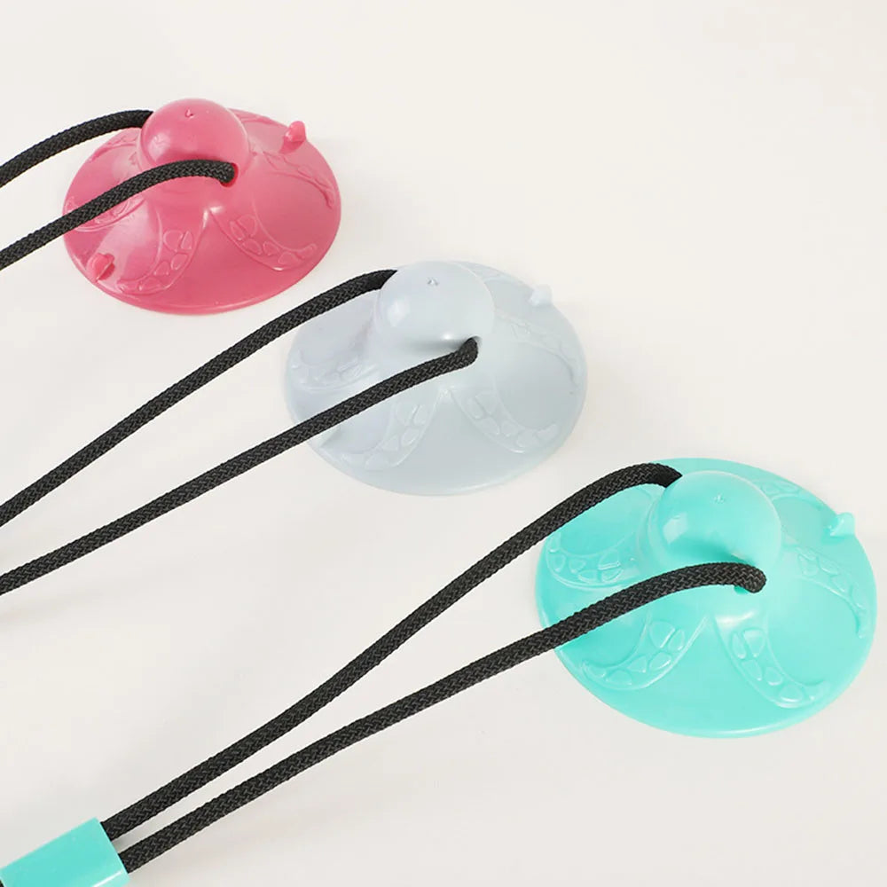 Interactive Suction Cup Dog Chew Toy, Rope, Tug War Ball, Teeth Cleaning and Food Dispensing