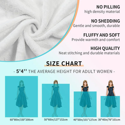 Halloween & Pumpkin Throw Blanket – Cute Cartoon Ghosts, Jack-o'-Lanterns, and Autumn Leaves