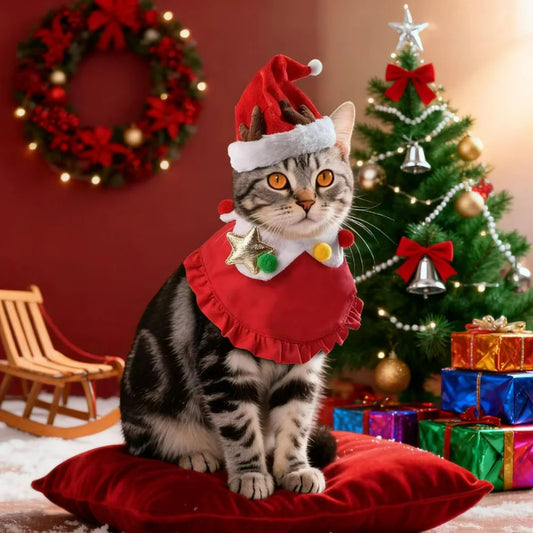 Christmas Hat and Scarf Reindeer Set