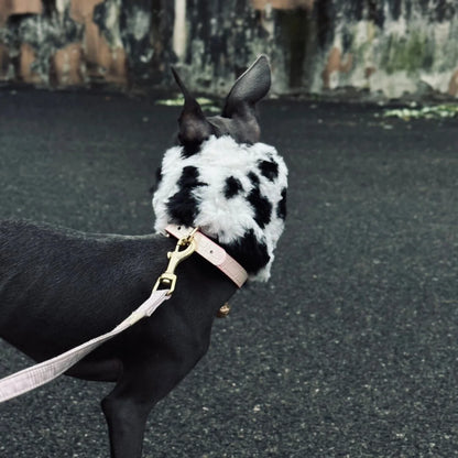 Warm Anti-Freeze Ear Muffs for Dogs, Black White Soft Skin-friendly Fleece Scarf