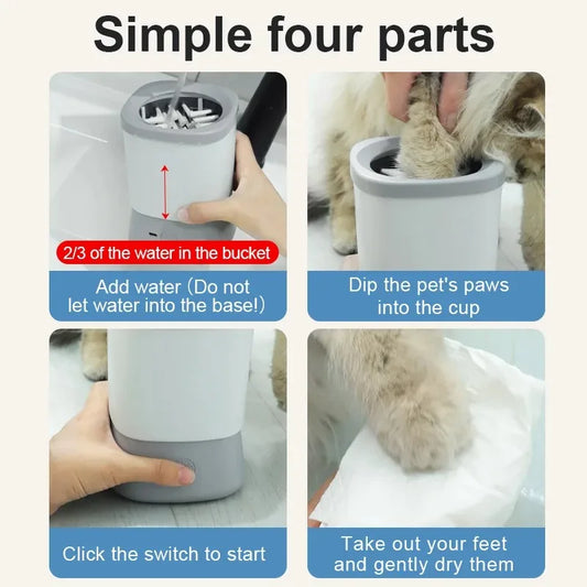 Automatic Pet Foot Washer, Soft and Dense Bristles for Cleaning Cat Dog Paw Cleaner