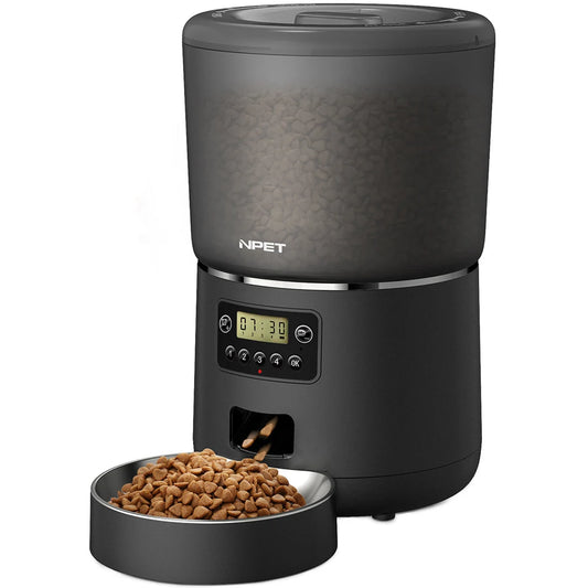 4L Automatic Smart Pet Feeder for multiple pets with stainless steel bowl
