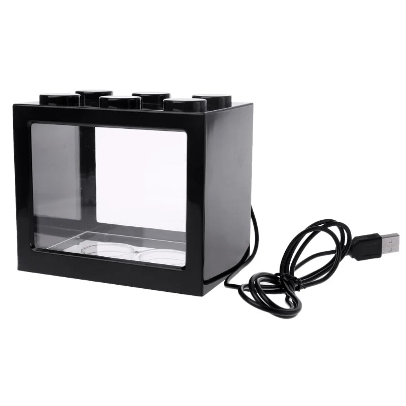 USB Mini Aquarium Fish Tank with LED Light