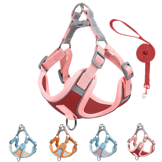 Adjustable Dog Harness and Leash for Small Dogs/Cat Reflective Breathable