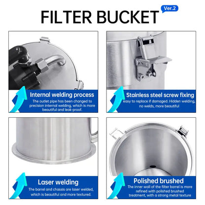 Aqua Intelligent Control, Stainless Steel Filter Bucket With Water Pump