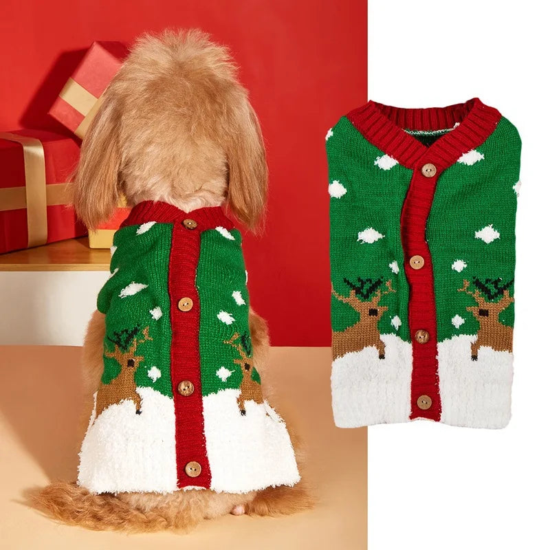 Christmas Pet Sweater for Dogs Cats, Gingerbread Man, Snowflake, Antler Hoodie