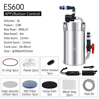 Aqua Intelligent Control, Stainless Steel Filter Bucket With Water Pump