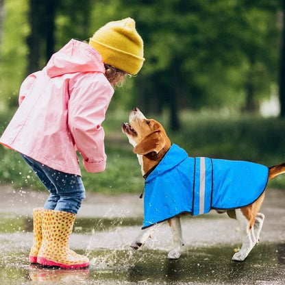 Lightweight Hooded Reflective Raincoat Adjustable