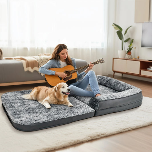 Calming Human Size Dog Bed for Adults and Pets