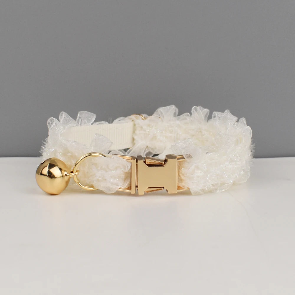 Lace Pet Collar Personalized Customized Name for Cats and Small Dogs