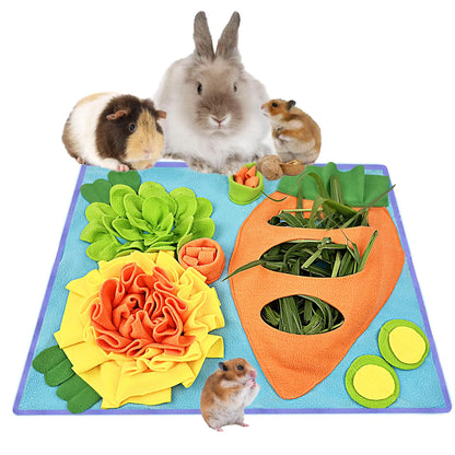 Small Pet Snuffle Mat, Rabbit Foraging Mat, Hamster Scent Training Blanket,