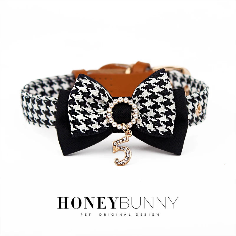 Fashion Bowknot Dog Collar Leash Set Pet Accessories, Adjustable