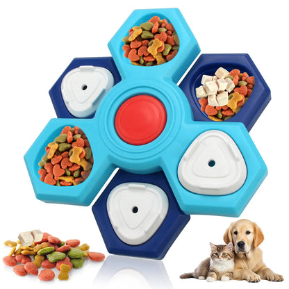 Dog Slow Feeder Bowl Interactive Puzzle Toy with Multi-Layer Spinning Design