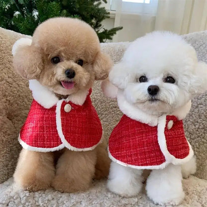 Dog Christmas Costume Christmas Pet Santa Claus Cloak Christmas Pet Costumes Dog Cat Cosplay Dress Up Winter Clothes