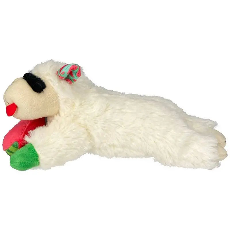 Lamb Chop Plush Dog Toy with Watermelon Squeaky Soft Chew Toy