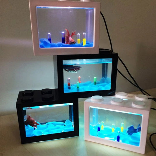 USB Mini Aquarium Fish Tank with LED Light