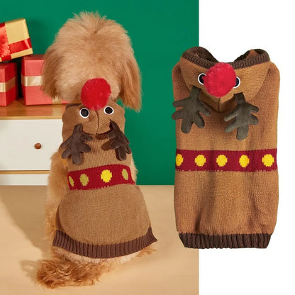 Christmas Pet Sweater for Dogs Cats, Gingerbread Man, Snowflake, Antler Hoodie