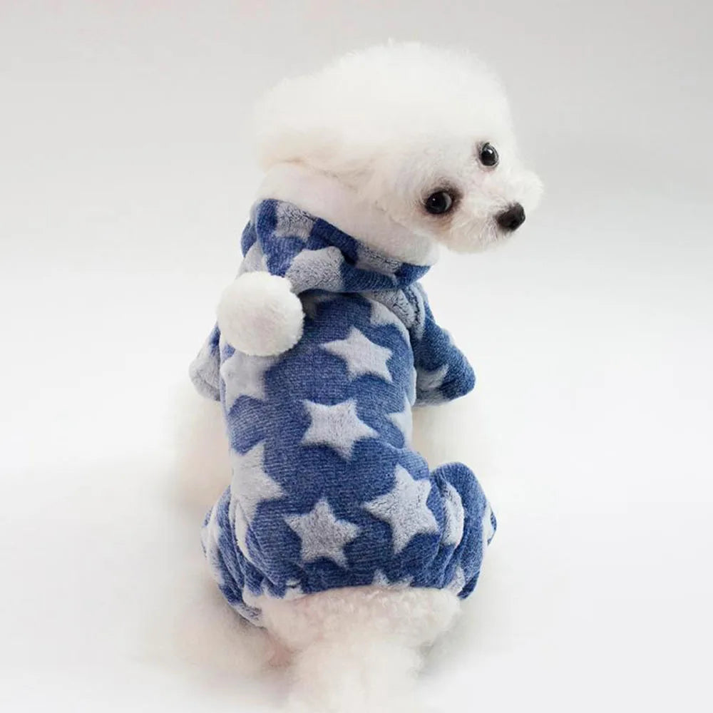 Dog Sweater Onesies, Pajamas Fleece Jumpsuit for Cats Fall Winer Dog Pjs Cute Puppy Clothes 4 Legs Pet Sweater Outfits