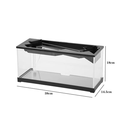 High Transparency Fish Tanks Desktop Decor with Pump + Light